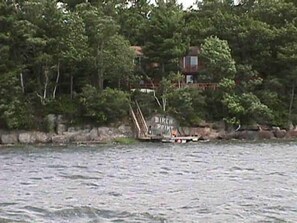 view of dock from out on the bay