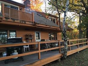 Water side of deck which overlooks bay 