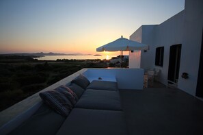 Sunset and sea view from veranda