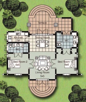 Villa layout, 125 sqm