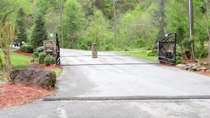 Gated entrance to resort