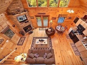 Building, House, Cabin, Indoors, Living Room