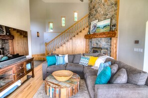 Custom details make this home warm and inviting. The fireplace is non-functioning.