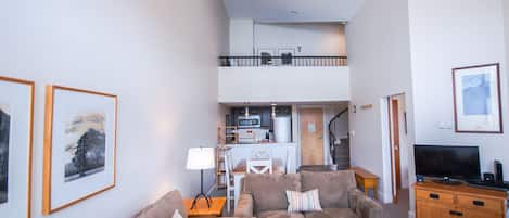 Open plan kitchen, living and dining area