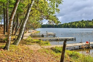 Bring a boat or rent a boat and tie it up to our own private pier
