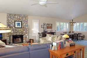 Open floor plan - the common areas now have wood flooring instead of carpet.