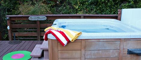 Hot tub heated year round!