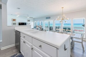 Gulf front views while making dinner!