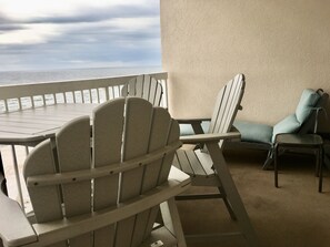 Top of the line 4 seat balcony table and matching chaise lounger