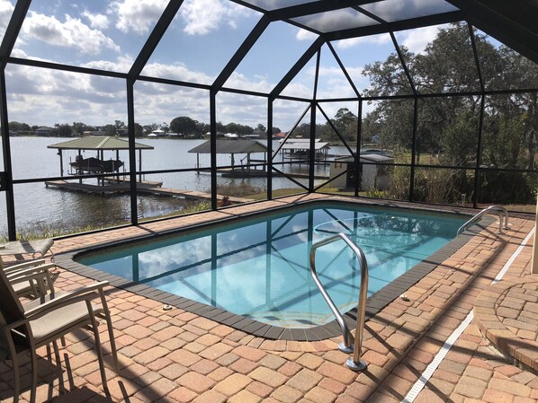 Tired of playing at the lake, take a dip in the HEATED pool, release your stress