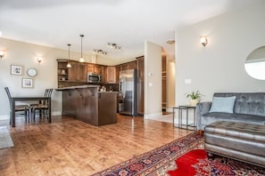 Open concept kitchen and living space