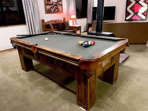 Our pool table was made with pine and saguaro cactus