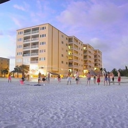 Building view & huge beach area to relax or play beach games