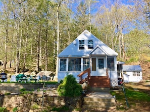 front of cottage....