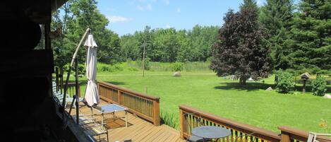 View of front yard from deck