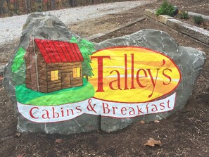 Follow us on Facebook or visit our website at talleyscabins.com