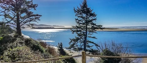 View of the Bay to the left of the condos right across the street from the cottage