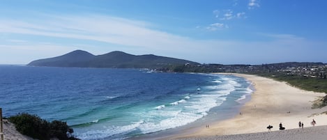 View from dunes to Cape Hawke