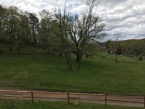 View from covered porch