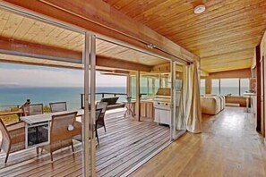 Outdoor dining and barbecue ....just above the waves