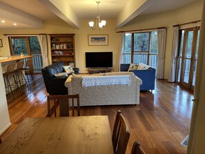 The view of the living area from the dining area