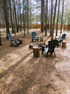 fire pit area on over an entire acre of private property 