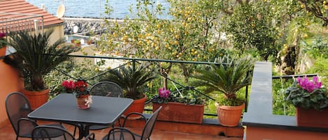 Terrazzo esterno vista mare
Outdoor terrace with sea view