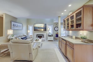 Living Area with Wet Bar