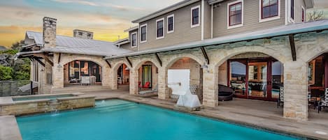 Pool & Back porch - The wonderful pool which is the best part of the house. Enjoy the outdoor living area while grilling, swimming, and taking in the Texas Hill Country View!