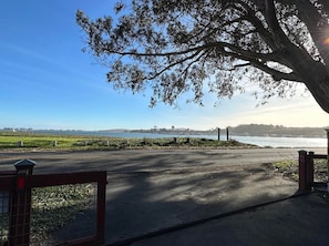 The other far-end gate of the Harbor Cutie is open.