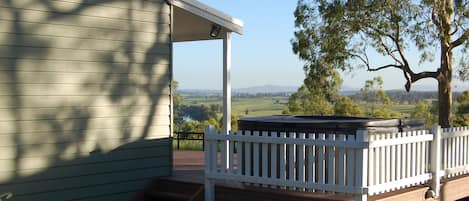 Stunning views down the Hunter River from the gorgeous outdoor spa