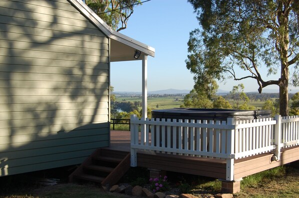 Stunning views down the Hunter River from the gorgeous outdoor spa