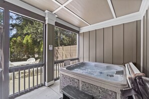 Private Hot Tub on Screened-In Patio on First Level