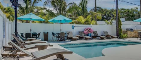Plenty of lounge chairs and shade if you choose.