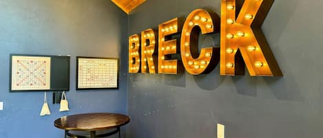 Breck marquee lights are perfect for pictures with all your friends and family.