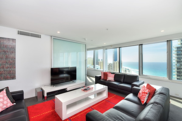 Living room looking to
Surfers Paradise & the Beach