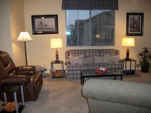 Comfortable and relaxing living area for you and yours! Sleeper sofa for 2. 
