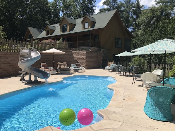 Pool view from cabana