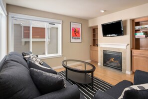 Relax in front of the gas fireplace