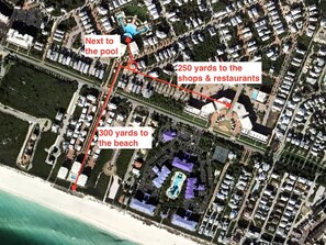 Short 3 min walk to the beach or the shops in Seacrest Village and Rosemary. 