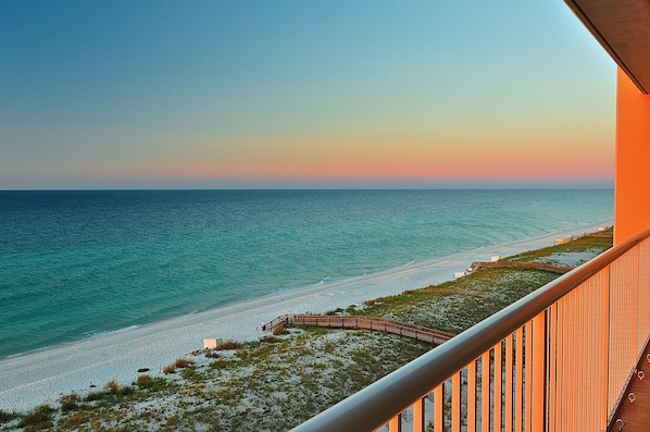 Spectacular view of Navarre Beach & Gulf of Mexico from the huge 9'X30' balcony