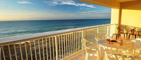 Spectacular view of Navarre Beach & Gulf of Mexico from the huge balcony