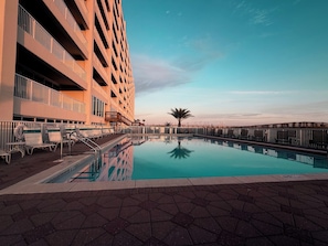 Relax in the spacious, heated oceanside pool.