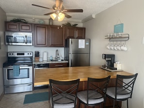 Fully equipped kitchen with everything you need to make meals!