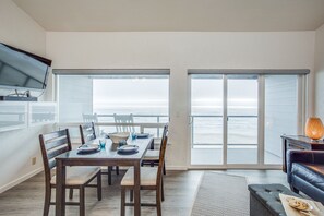 Casual dining experience in an inviting ocean view setting.