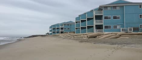 View of The Riggings Condos from the Beach...we are in the last building