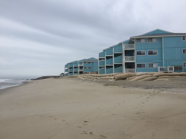 View of The Riggings Condos from the Beach...we are in the last building