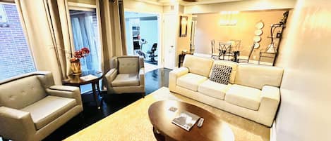 Livingroom, dining room and sunroom.