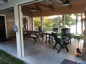 The Screened Porch with the screen walls rolled up
