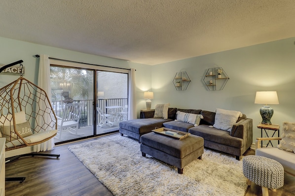 Living area - New hardwood floors thought the unit make this an inviting place to spend time with friends and family!